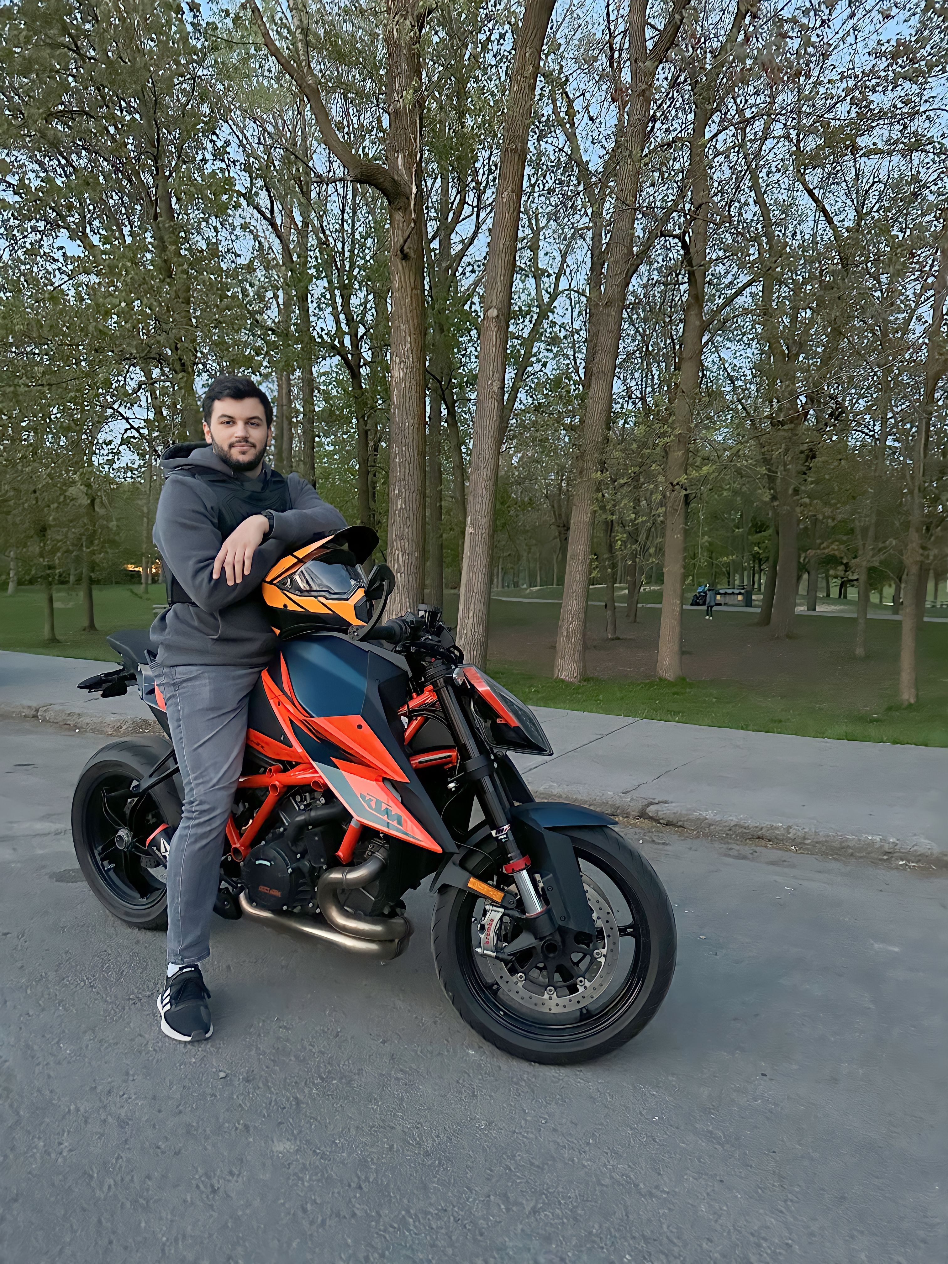 Shadi with his motorcycle